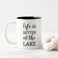 A Vida é Melhor no Lago Tipografia Preta