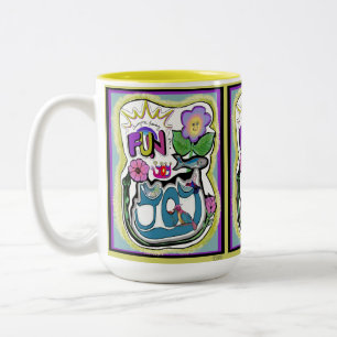 Caneca De Café Em Dois Tons A vida é muito curta, divirta-se! Joy Whimsical