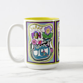 Caneca De Café Em Dois Tons A vida é muito curta, divirta-se! Joy Whimsical