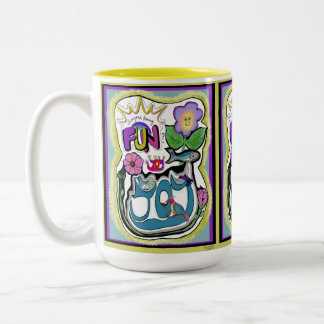 Caneca De Café Em Dois Tons A vida é muito curta, divirta-se! Joy Whimsical