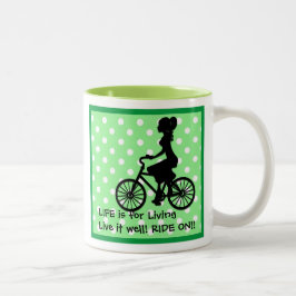 Caneca De Café Em Dois Tons A Vida É Para Viver Ao Vivo E Correr Bem
