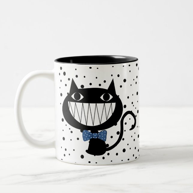 Caneca De Café Em Dois Tons A vida é um gato médio (Esquerda)