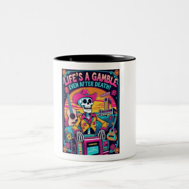 Caneca De Café Em Dois Tons A Vida é um Jogo – Cowboy Psicodélico (Centro)