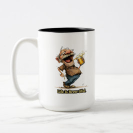 Caneca De Café Em Dois Tons A Vida é uma Camiseta de Desenho de Cerveja Engraç