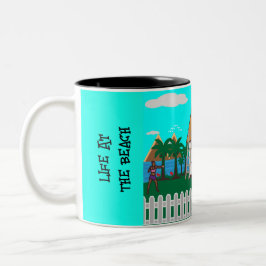 Caneca De Café Em Dois Tons A Vida Na Praia