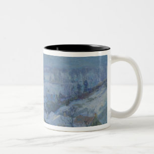 Caneca De Café Em Dois Tons A vila de Herblay sob a neve, 1895