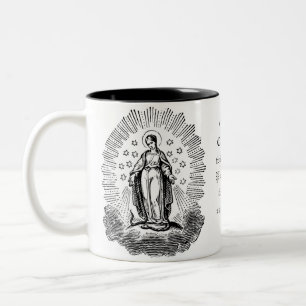 Caneca De Café Em Dois Tons A Virgem Católica Abençoada Maria Orou Religião