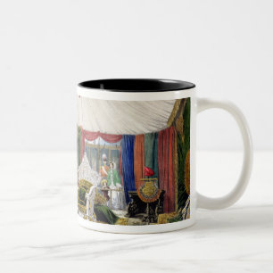 Caneca De Café Em Dois Tons A vista da sala e do marfim tented cinzelou o
