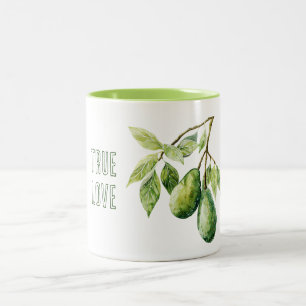 Caneca De Café Em Dois Tons Abacates do Amor Verdadeiro