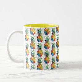 Caneca De Café Em Dois Tons Abacaxi