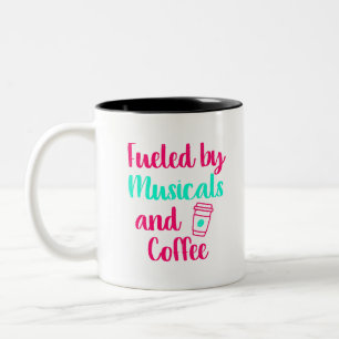 Caneca De Café Em Dois Tons Abastecido por Musicals e por citações das artes