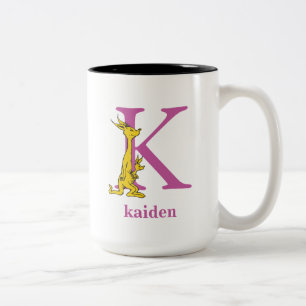 Caneca De Café Em Dois Tons ABC do Dr. Seuss: Letra K - Roxo   Adicione seu no