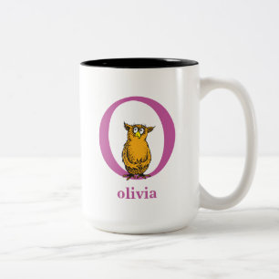 Caneca De Café Em Dois Tons ABC do Dr. Seuss: Letra O - Roxo Adicione seu no