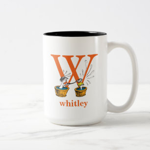 Caneca De Café Em Dois Tons ABC do Dr. Seuss: Letra W - Laranja Adicione seu
