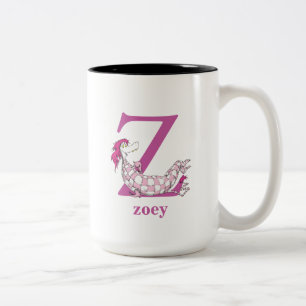 Caneca De Café Em Dois Tons ABC do Dr. Seuss: Letra Z - Roxo Adicione seu no