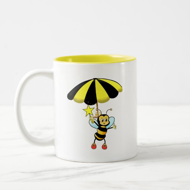Caneca De Café Em Dois Tons Abeja Melífera Fofa (Esquerda)