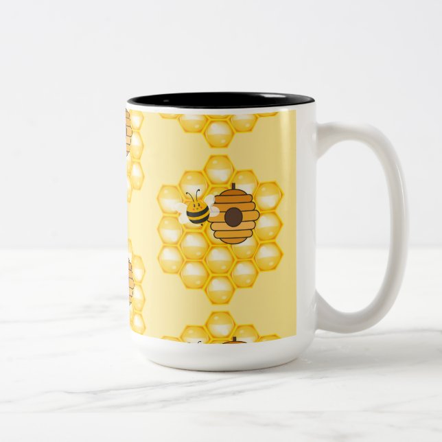 Caneca De Café Em Dois Tons Abejas y Panal (Direita)