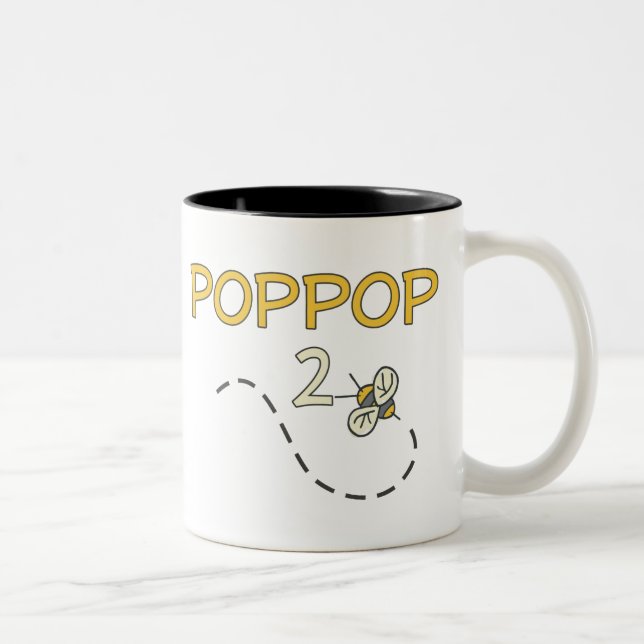 Caneca De Café Em Dois Tons Abelha de PopPop 2 (Direita)