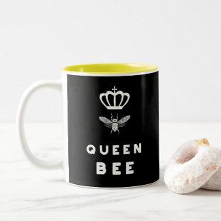 Caneca De Café Em Dois Tons Abelha de rainha. Coroa. Provérbios bonitos