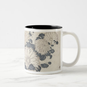 Caneca De Café Em Dois Tons Abelha e crisântemos