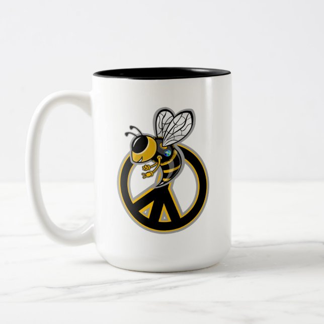 CANECA DE CAFÉ EM DOIS TONS ABELHA PAZ  (Esquerda)