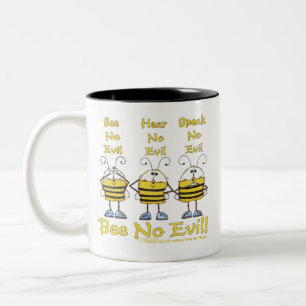 Caneca De Café Em Dois Tons Abelhas "Bee No Mau"