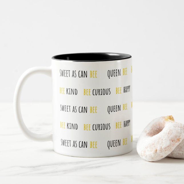 Caneca De Café Em Dois Tons Abelhas Coca Café Bonito (Com Donut)