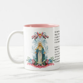 Caneca De Café Em Dois Tons Abençoada Virgem Maria Flores Memórias Oração