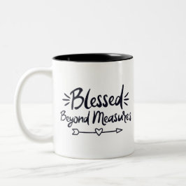 Caneca De Café Em Dois Tons Abençoado Além Das Medidas, Gospel Diz Mero Cristo