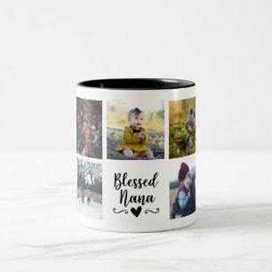 Caneca De Café Em Dois Tons Abençoado Nana Custom Photo Mug
