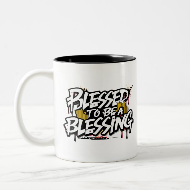 Caneca De Café Em Dois Tons Abençoado seja um Mug bendito (Esquerda)