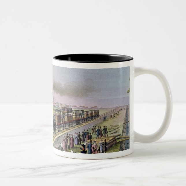 Caneca De Café Em Dois Tons Abertura da primeira linha Railway (Direita)