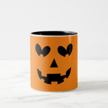 Abóbora de Coração Feliz Laranja e Preto de Hallow