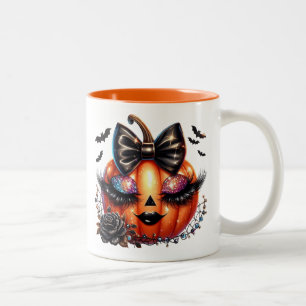 Caneca De Café Em Dois Tons Abóbora de Halloween