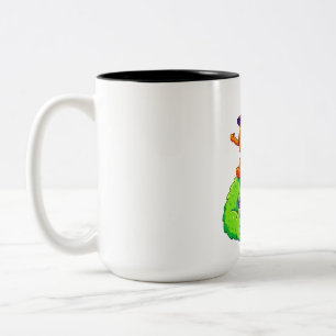 Caneca De Café Em Dois Tons Abóbora de Halloween em um Duo de Monstros