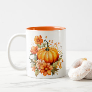 Caneca De Café Em Dois Tons Abóbora de Outono