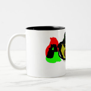Caneca De Café Em Dois Tons Abóbora de outono de Gato Negro
