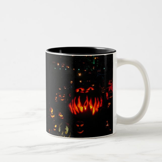 Caneca De Café Em Dois Tons abóbora do Dia das Bruxas (Direita)