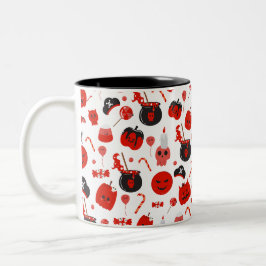 Caneca De Café Em Dois Tons Abóboras assustadoras Halloween 