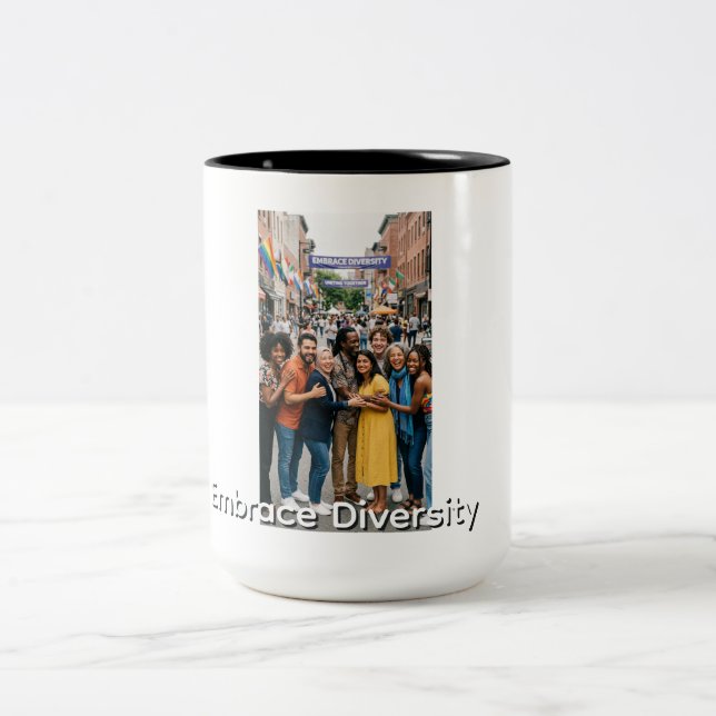 Caneca De Café Em Dois Tons Abraçar a Diversidade (Centro)