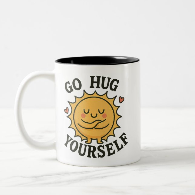 Caneca De Café Em Dois Tons Abraçar-se, Sol-Mug - Energia Positiva (Esquerda)