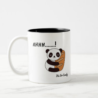 Caneca De Café Em Dois Tons “Abraços de pão e paz de panda em cada gole.”
