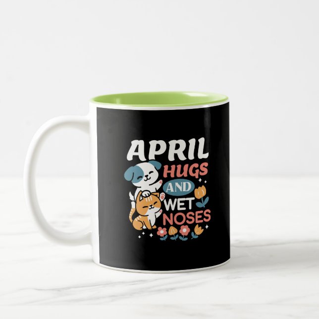 Caneca De Café Em Dois Tons Abraços, Narizes Molhados e Primavera - Pet Reprod (Esquerda)