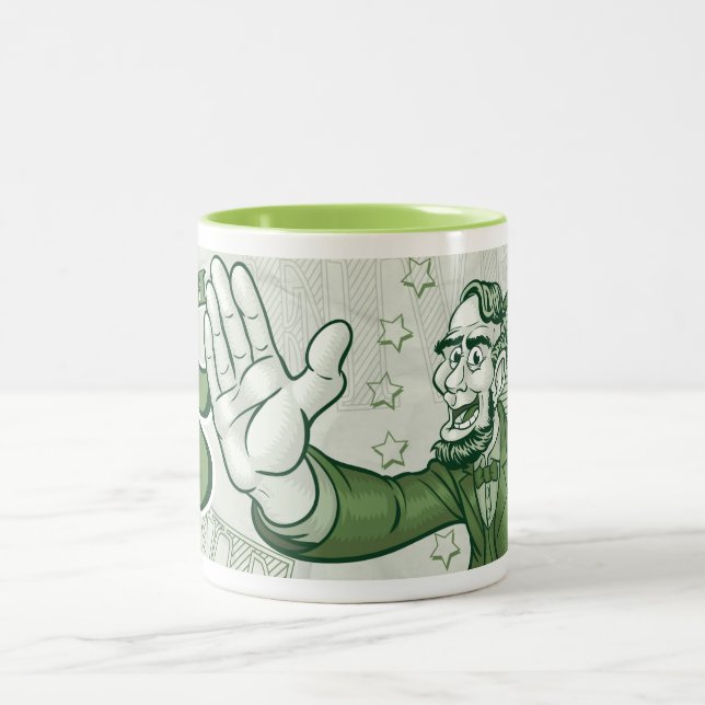 Caneca De Café Em Dois Tons Abraham Lincoln cinco altos (Centro)