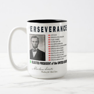 CANECA DE CAFÉ EM DOIS TONS ABRAHAM LINCOLN INSPIRATIVO