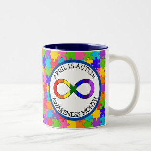 Caneca De Café Em Dois Tons Abril é Mês de Consciência do Autismo