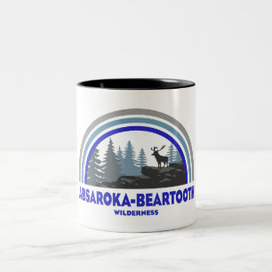 Caneca De Café Em Dois Tons Absaroka - Beartooth Wilderness Veado Arco-íris