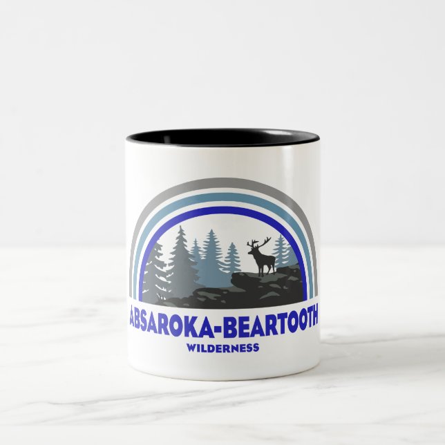 Caneca De Café Em Dois Tons Absaroka - Beartooth Wilderness Veado Arco-íris (Centro)