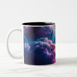 Caneca De Café Em Dois Tons Abstract Space Nebula Art - Colorful Cosmic