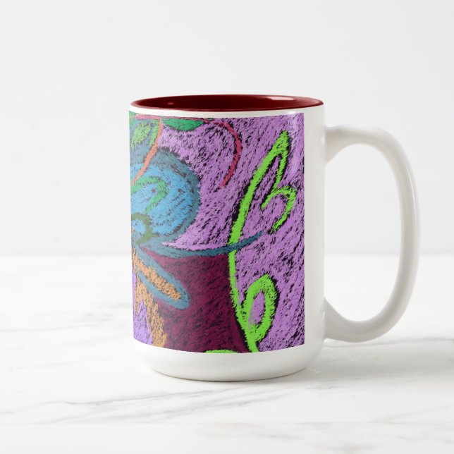 Caneca De Café Em Dois Tons Abstrato (Direita)